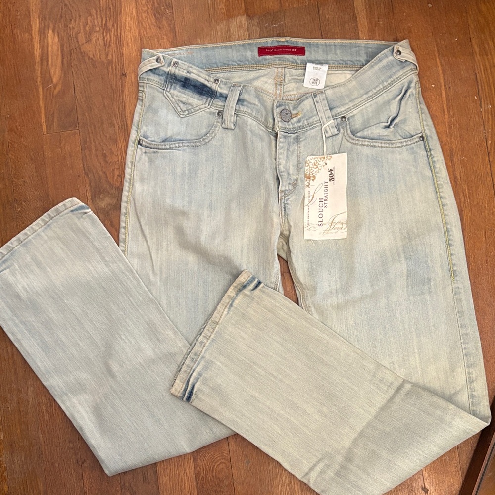 Vintage 2000s Levi’s Slouch Straight Light Wash Denim Size 14 / 32